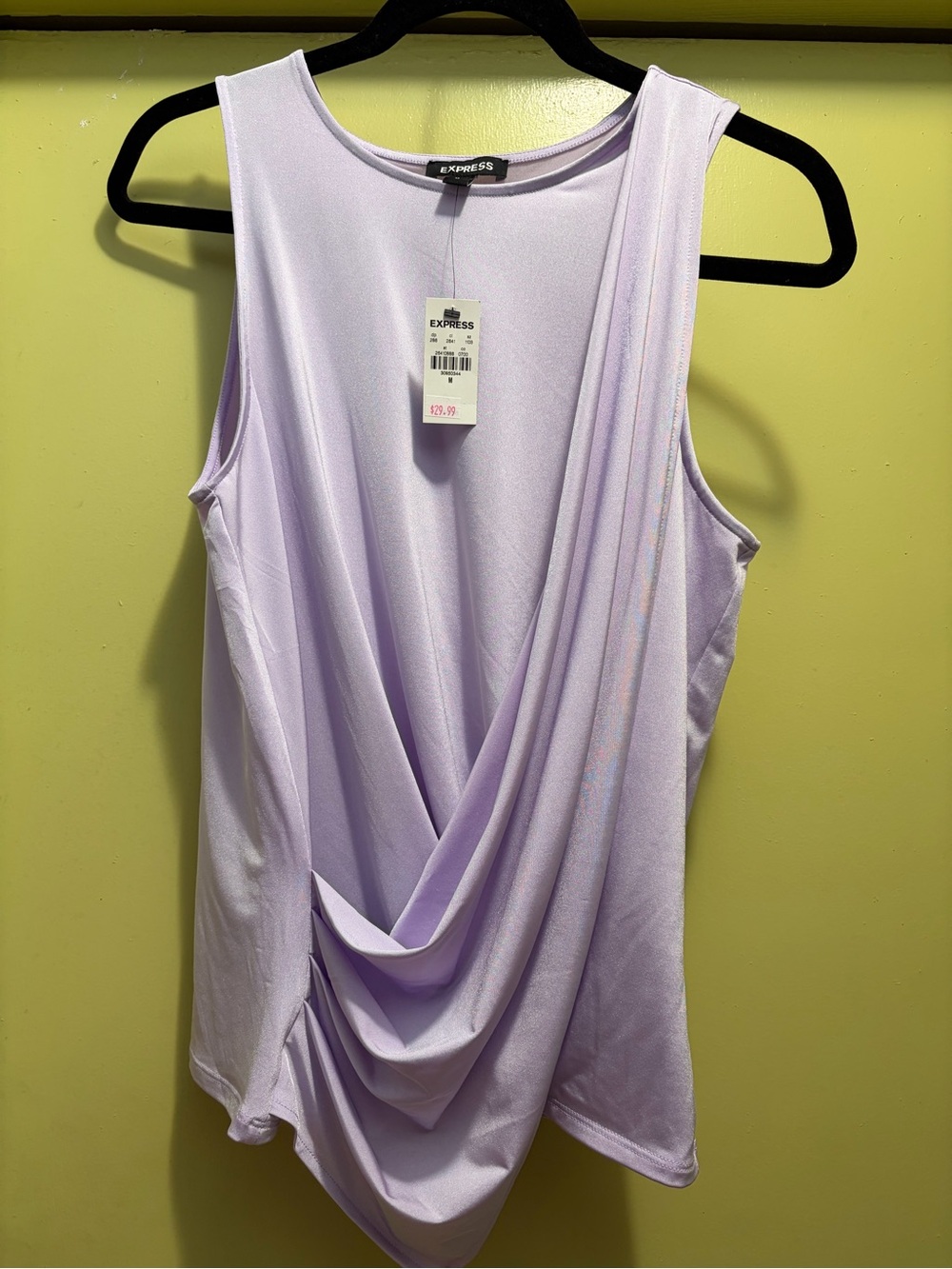 Express Lavender Draped Tank Top